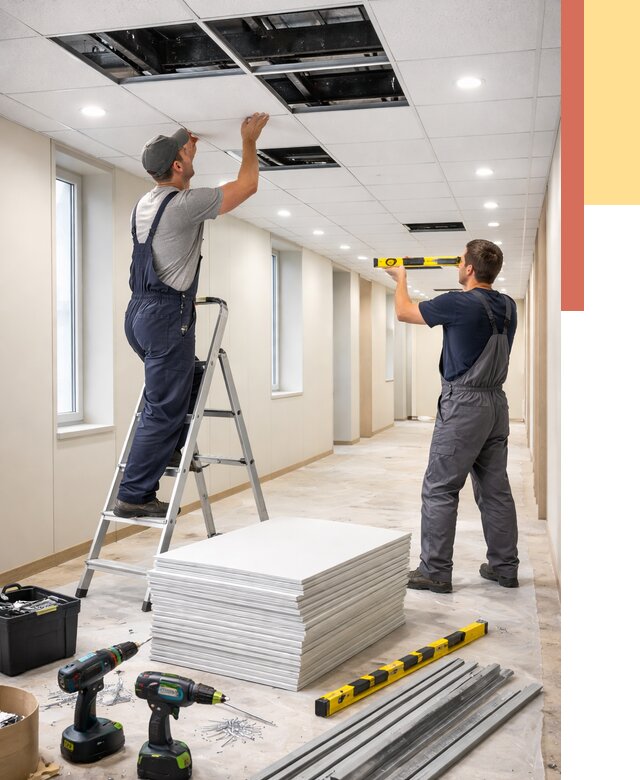 Ремонт потолка Армстронг в Пыть-яхе от 4578 руб. — быстро и недорого | ОТДЕЛОЧНИК-Пть