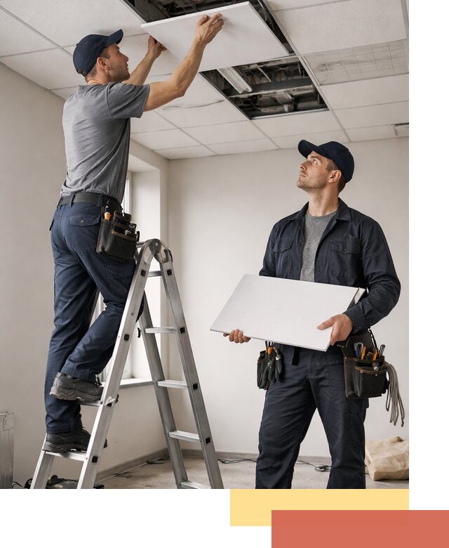 Обслуживание подвесного потолка в Пыть-яхе — ремонт и чистка