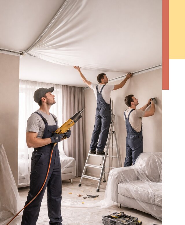 Установка натяжного потолка в Пыть-яхе от 4578 руб. | Быстро и недорого — ОТДЕЛОЧНИК-Пть