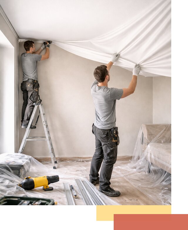 Монтаж тканевого натяжного потолка в Пыть-яхе недорого и быстро