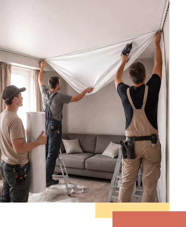 Монтаж сатинового натяжного потолка в Пыть-яхе качественно и быстро