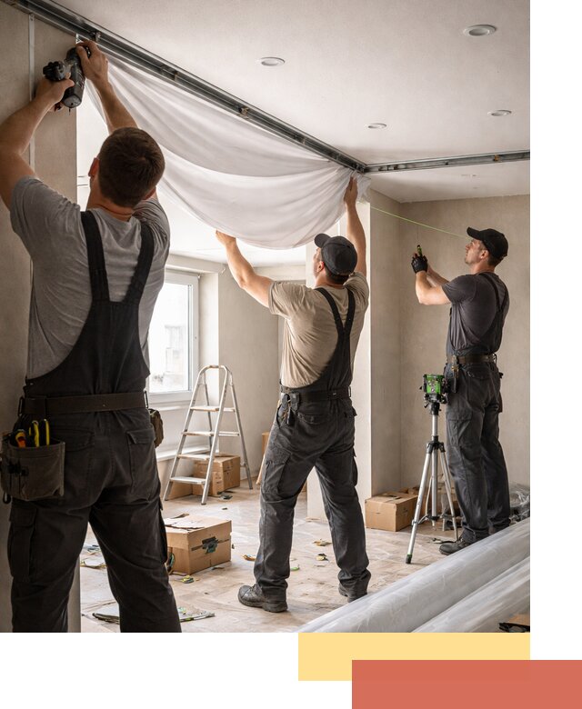 Монтаж парящего натяжного потолка под ключ в Пыть-яхе