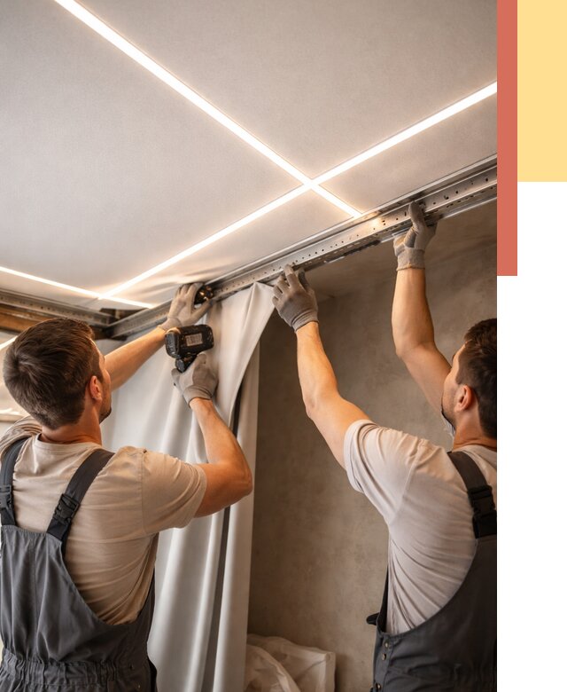 Монтаж натяжного потолка со световыми линиями в Пыть-яхе от 1221 руб. | ОТДЕЛОЧНИК-Пть