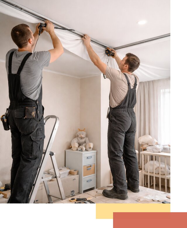 Монтаж натяжного потолка в детской комнате в Пыть-яхе