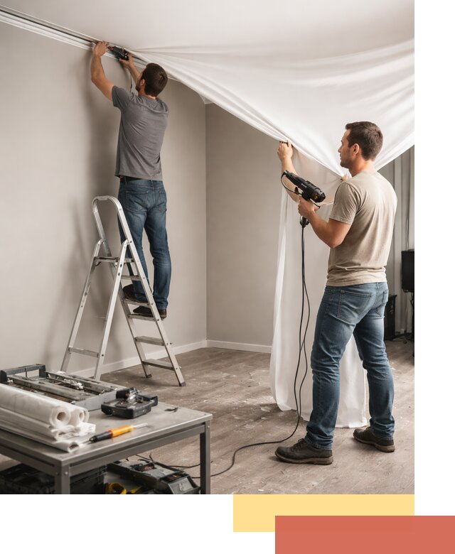 Монтаж натяжного потолка в студии в Пыть-яхе