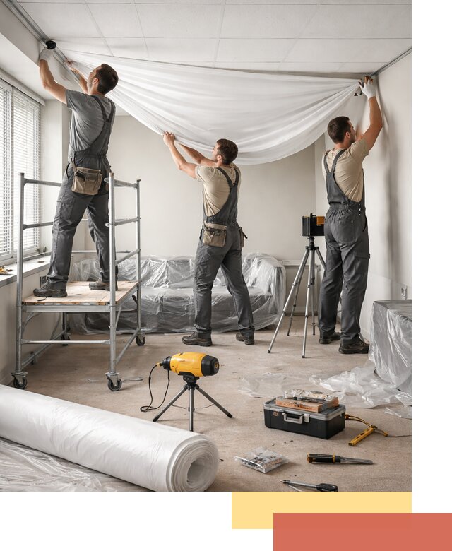 Монтаж натяжного потолка в офисе в Пыть-яхе