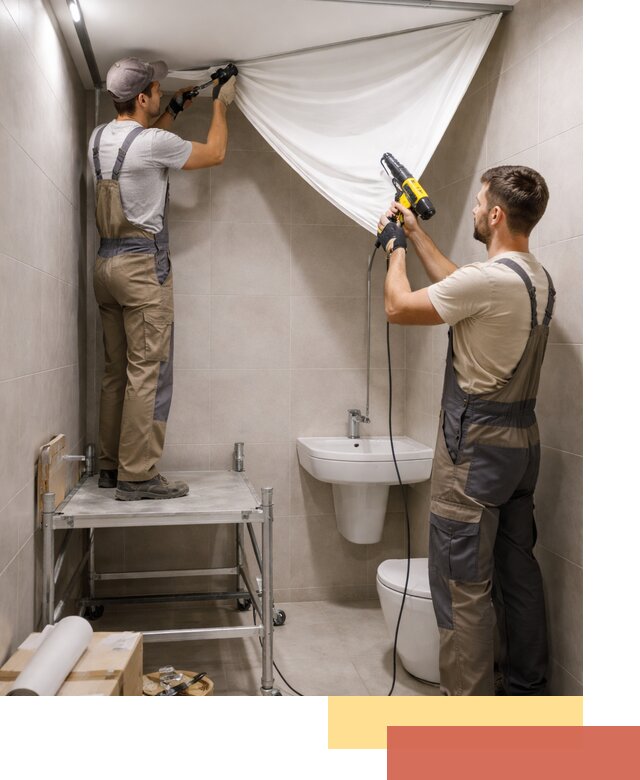 Монтаж натяжного потолка в санузле в Пыть-яхе