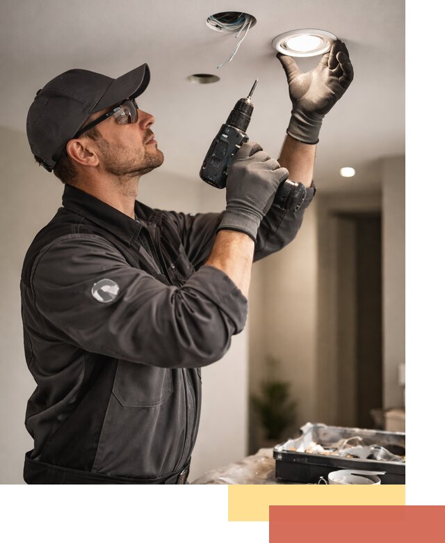 Установка точечных светильников в натяжной потолок в Пыть-яхе