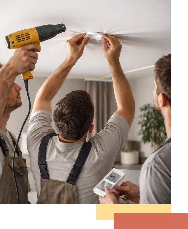 Ремонт прокола полотна натяжного потолка в Пыть-яхе