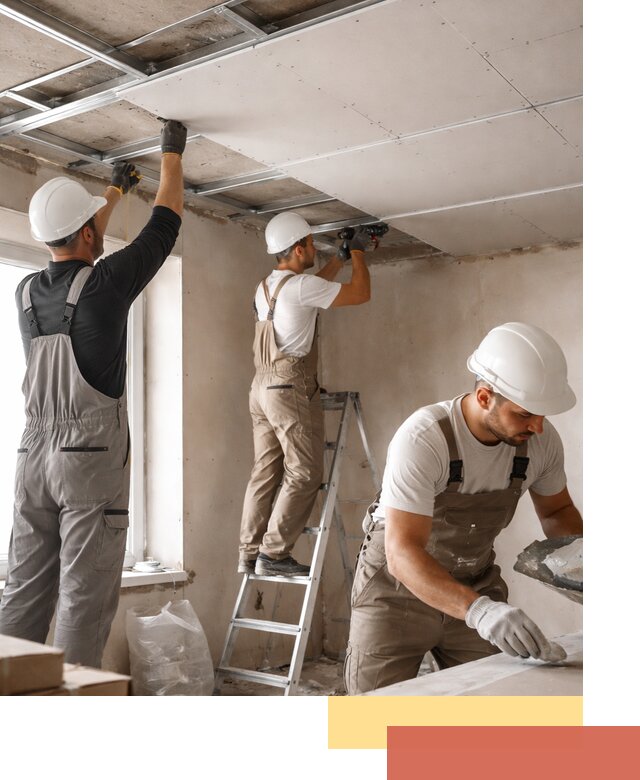 Одноуровневый потолок из гипсокартона в Пыть-яхе — монтаж и отделка