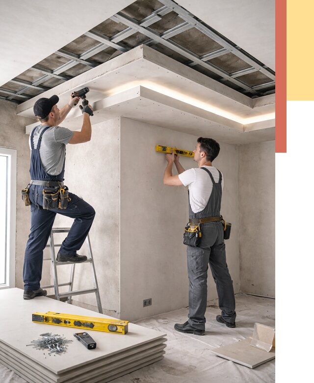 Двухуровневый потолок из гипсокартона в Пыть-яхе от 1475 руб. под ключ | ОТДЕЛОЧНИК-Пть