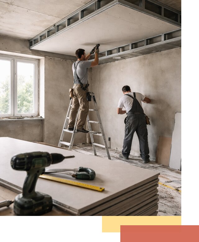 Двухуровневый потолок из гипсокартона в Пыть-яхе