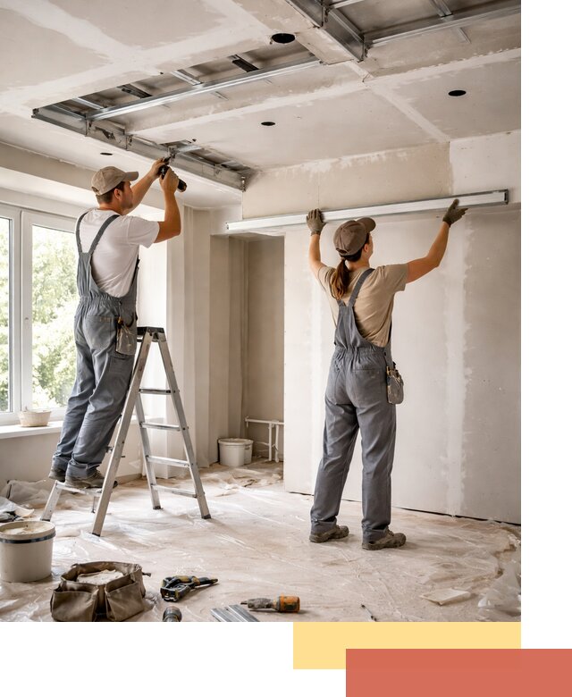 Монтаж многоуровневого потолка из гипсокартона в Пыть-яхе