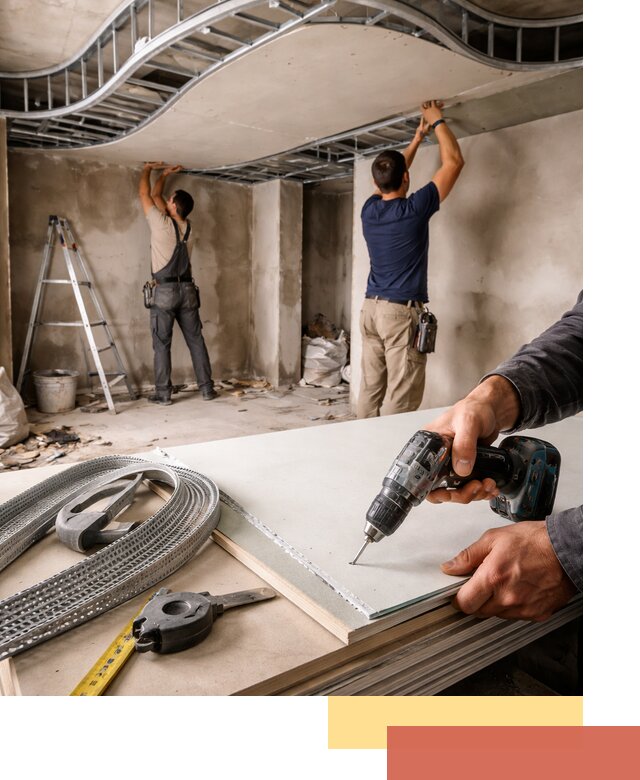 Криволинейный потолок из гипсокартона в Пыть-яхе — монтаж и отделка