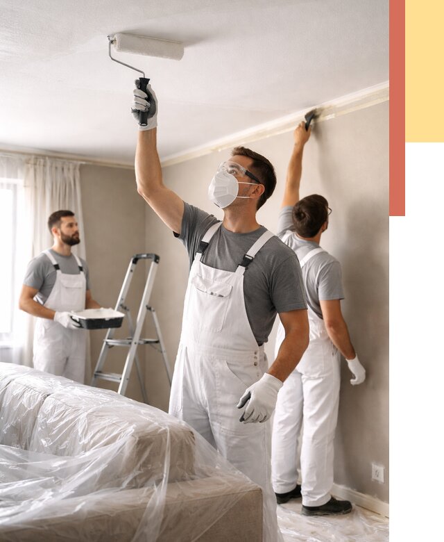 Покраска потолка водоэмельсионной краской в Пыть-яхе от 2238 руб/м² — услуги под ключ | ОТДЕЛОЧНИК-Пть