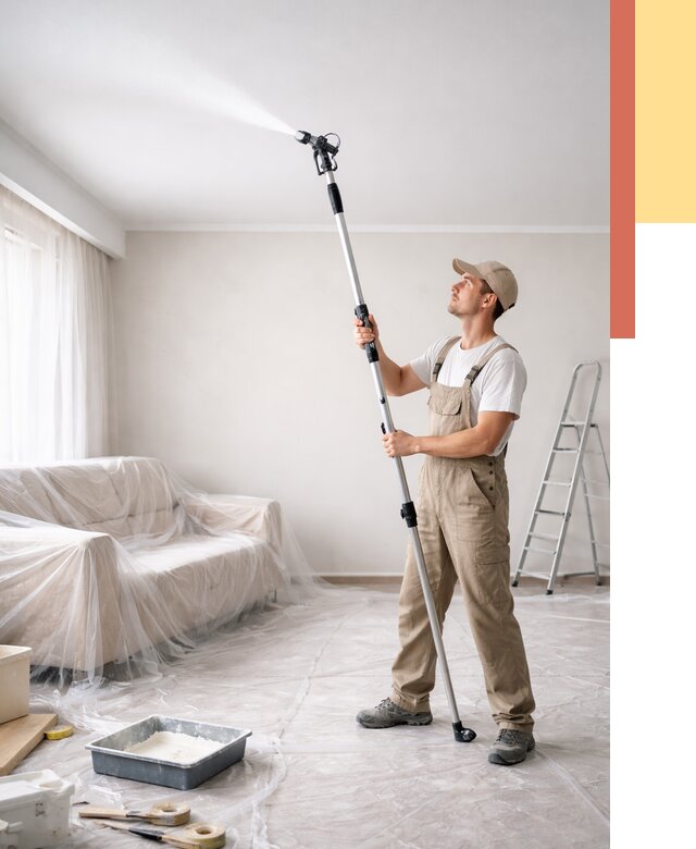 Покраска потолка краскопультом в Пыть-яхе от 4578 руб. быстро и недорого | ОТДЕЛОЧНИК-Пть