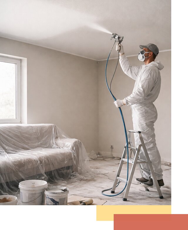 Покраска потолка краскопультом в Пыть-яхе быстро и качественно