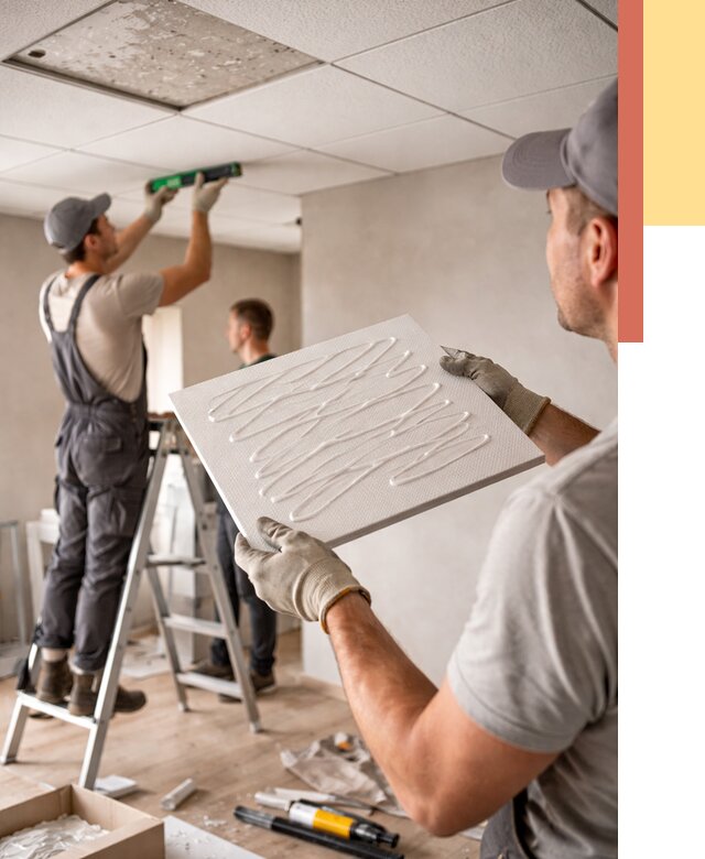 Монтаж потолочной плитки в Пыть-яхе от 4578 руб. — быстро и недорого | ОТДЕЛОЧНИК-Пть