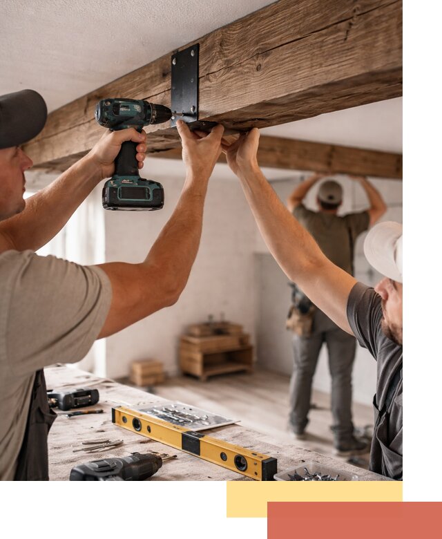 Монтаж декоративных потолочных балок в Пыть-яхе