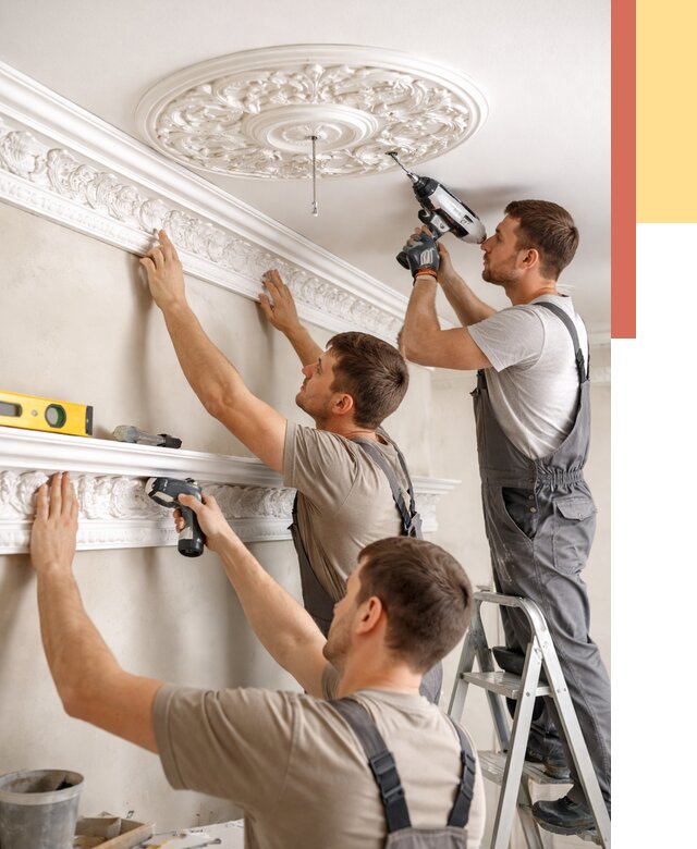 Монтаж лепнины на потолок в Пыть-яхе от 3255 руб. быстро и недорого | ОТДЕЛОЧНИК-Пть