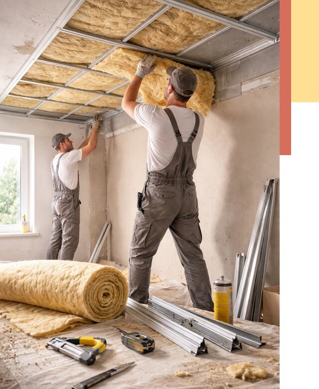 Утепление потолка в Пыть-яхе от 7325 руб/м2 — недорого, быстро, под ключ | ОТДЕЛОЧНИК-Пть